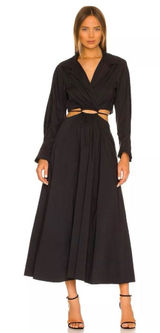 Young Fabulous & Broke YFB Derby Cutout Midi Brown Shirtdress‎ Dress Size Small Photo 0