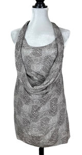 NWT Anthropologie Drew Silk Python Print Drape Front Halter Tunic Top Size XS Photo 0