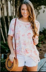 ✨HP✨NWOT✨Free People Tourist T-Shirt Pink Floral Blush✨ Photo 0
