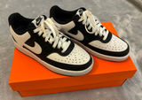 Women’s Nike Low-Top Sneakers - Black and White Leather Size 6 Photo 0