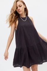 Urban Outfitters Women's Black Gauze Sleeveless Flowy Mini Shift Dress Size S Photo 0
