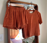 Araminta James Terry Classic Matching Set Rust S Top Shorts Photo 0