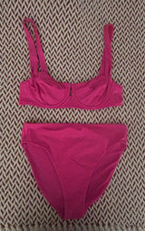 Victoria’s Secret 2 Piece Bikini Swimsuit Set 36C Top Medium Bottoms Pink High Waisted. EUC Photo 0