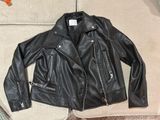 H&M Leather Jacket Black Faux Photo 0