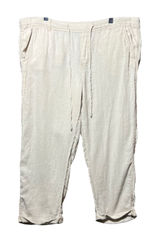 Caslon 100% Linen Pants Women M Beige Waist Drawstring Cropped Casual‎ Photo 0