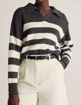 NWT Quince Striped Polo Knit Sweater  Photo 0