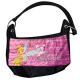 Vintage Disney Tinker Bell Fairy Shoulder Bag – Pink & Black Glittery Purse EUC Photo 0
