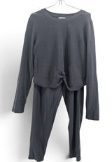 Victoria's Secret Pajama Set Womens XL Waffle Knit Twist Front Gray EUC Photo 0