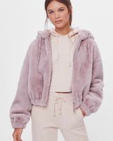 Pink Cropped Fur Coat  Photo 0