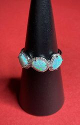 Bomb Party RBP8580 “Dream And Do” Lab Grown Opal on Rhodium Size 10 Ring NWT Photo 0