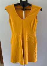 New‎ York & Company Women's Yellow Sleeveless Dress With Pockets Size Small Photo 0