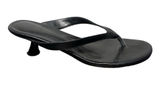 Black Kitten-Heel Thong Sandals Photo 0