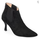 Journee‎ Chelsea Black Pointed Toe Kitten Heel Ankle Boots Booties Size 6 WIDE Photo 0