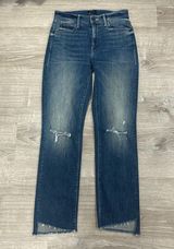 MOTHER Rascal Ankle Straight Leg Fray Field of Dreams Jeans Size 25 Photo 0
