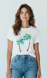 Kate Spade Broome Street “I Need A Vacation” White Palm Tree Graphic Tee Photo 0