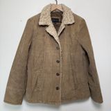 VTG 90s y2k Braetan Women Sherpa Lined Corduroy Jacket‎ Large Brown Western Boho Photo 0
