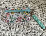 Thirty-One Colorful Beach Summer Patterned Zipper Bag Pouch with Keychain Photo 0