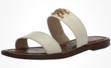 Sam Edelman Women's Gilles Flat Sandal Ivory Leather Size 8.5 Slide Photo 0