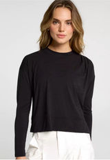 CALIA Women's Pleat Shoulder Long Sleeve Shirt Black Medium New Photo 0