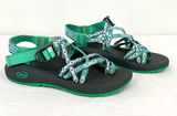 Chaco ZX/2 Classic Mint Green Purple Geo Pattern Strappy Hiking Sandals Size 7 Photo 0