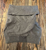 H&M Off the Shoulder Fold-Over Neck Gray/brown Knit Sweater Photo 0
