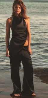 Zara Silk Drawstring Pants Photo 0
