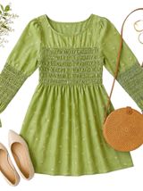 Urban Outfitters Mabel Smocked Floral Mini Dress Green Cottagecore Womens Large Photo 0