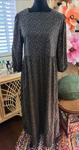 The Collective Dark Floral Long Sleeve Boho Academia Whimsigoth Midi Maxi Dress Photo 0