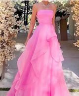 Pink strapless prom dress Size 6 Photo 0