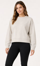 Athleta Seasoft Crewneck Sweatshirt Cream S Photo 0