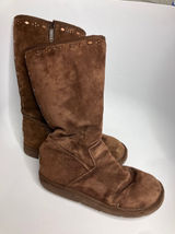UGG Tall Suede Boots Womens 8 Brown Good Studded Metallic Zip Up 5544 winter Photo 0