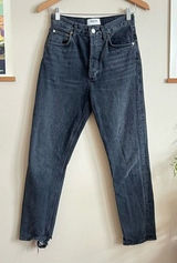AGOLDE Riley High Rise Straight Crop Jeans Washed Black‎ 100% Cotton Size 24 Photo 0
