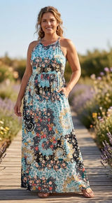 Annabelle‎ Women’s Maxi Dress Sz Small Babydoll Floral Textured $5 Photo 0