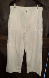 American Eagle AE Women's 14 Super High Rise Baggy Wide Leg Pant Stretch‎ Cream Photo 0