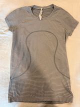 Lululemon Black and White Striped Swiftly Tech  Photo 0