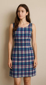 Vintage Sleeveless Plaid dress Jumper 90s teacher cottagecore Photo 0