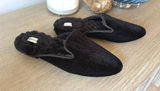 Birdies The Phoebe Velvet Faux Fur Slippers Women Black‎ 9.5 Photo 0