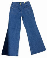 Maeve Anthropologie Junie Wide Leg High Rise Sailor Utility Trouser Jean Size 30 Photo 0