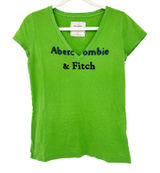 Abercrombie & Fitch A&F Womens Y2K Preppy Cotton V-Neck Short‎ Sleeve Tee Size L Photo 0