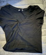 Black Shein Ribbed V-Neck Photo 0