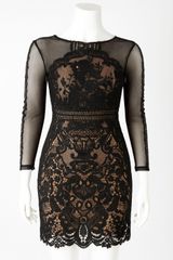 L’Atiste Black and Nude Lace Cocktail Dress Photo 0