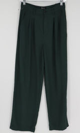 Madewell Drapey Pleated Wide-Leg Pants Women’s 2 Dark Green High Rise Preppy Photo 0