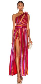Retrofête Andrea Maxi Dress In Rainbow Red Photo 0