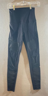 689 | Alo Yoga High Waist Moto Pintuck Mesh Leggings‎ Black Womens S Photo 0