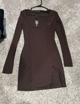 Brown Mini Bodycon Dress Photo 0