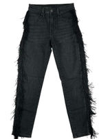 Levis 721 Jeans Women 29 Black High Rise Skinny Ankle Fringe Boho Western Denim Photo 0