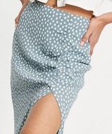 Abercrombie & Fitch Polkadot Midi Skirt ruched slit Photo 0