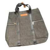 Prestige CRG Charcoal Grey Canvas Tote Bag Faux Leather Trim‎ Work Travel Bag Photo 0