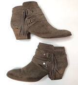 Franco Sarto Gonzalez Fringe Suede Bootie Size 7 Photo 0