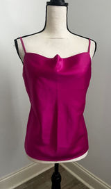 Banana Republic Pink Satin Cami‎ Small Cowl Neck Jewel Tone Minimalist Chic Top Photo 0